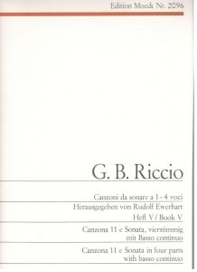 Canzoni da sonare a 1-4 voci - G. B. Riccio - Heft V Moeck