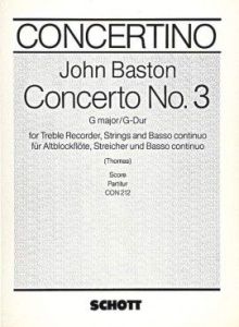 Concerto No. 3 G Major - J, Baston -partitura