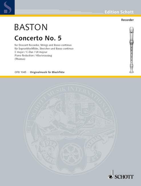 Concerto No. 5 C major - J. Baston - part+klavír SCHOTT