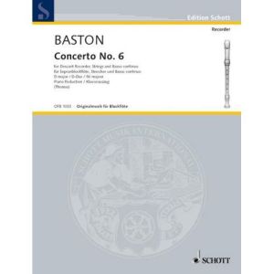 Concerto No. 6 D major - J. Baston - part + klavír