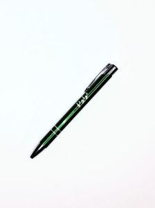 Kovové kuličkové pero - noty - zelené 