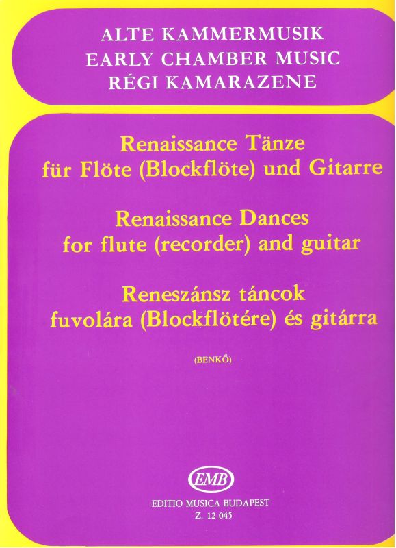 Renaissance Tänze für Flöte (Blockflöte) und Gitarre Editio Musica Budapest